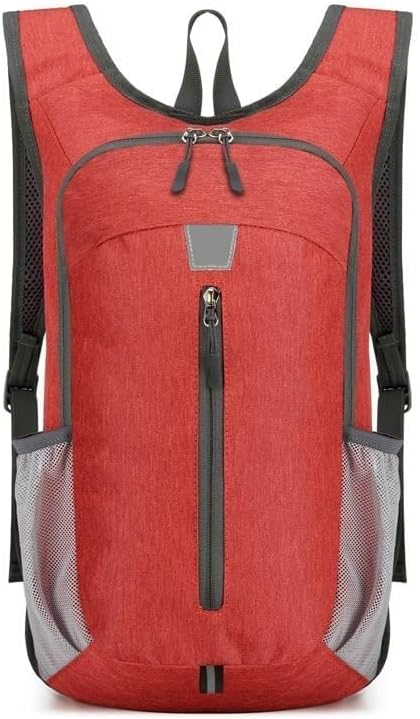 Outdoor backpack portable foldable leisure travel sports camping hiking mountaineering bag (red)(Red)