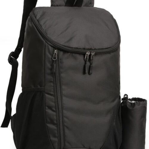 Hiking Backpack, Waterproof and Wear-resistant Lightweight Backpack Packable,Outdoor Travel Camping Daypack Foldable-BLACK