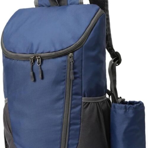 Portable Foldable Backpack Folding Mountaineering Bag, Ultralight Outdoor Cycling Rucksack, Travel Hiking Knapsack(Dark Blue)