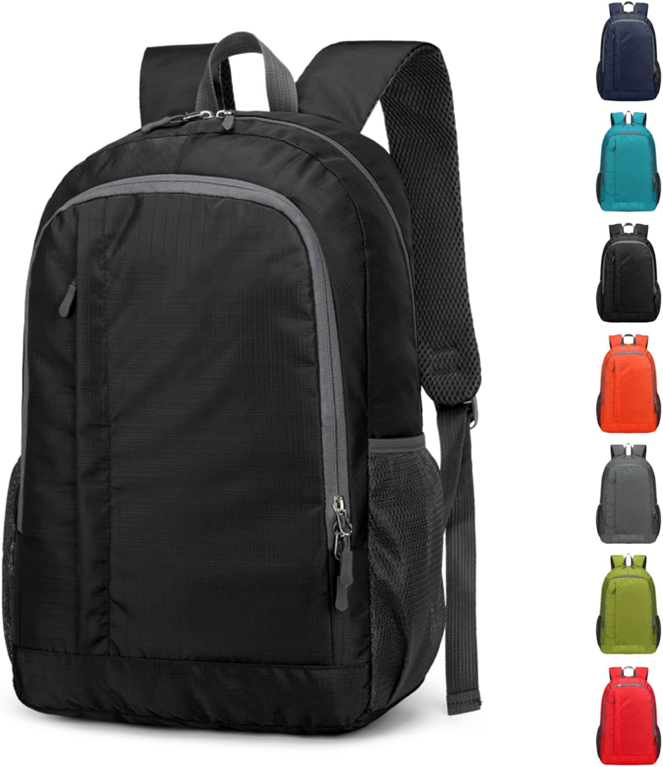 Ultra Lightweight-Packable-Hiking-Backpack Small Foldable Travel Camping Daypack Casual Outdoor Water-resistant 25L Backpacks (Black)