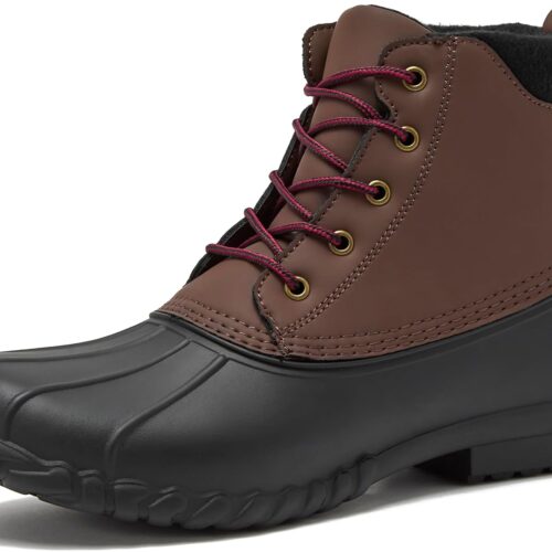 Waterproof Boots for Men - Insulated Warm Mens Duck Boots, Black or Brown, Size 7 to 15, Medium and Extra Wide Width - Winter, Snow or Rain Boots Men