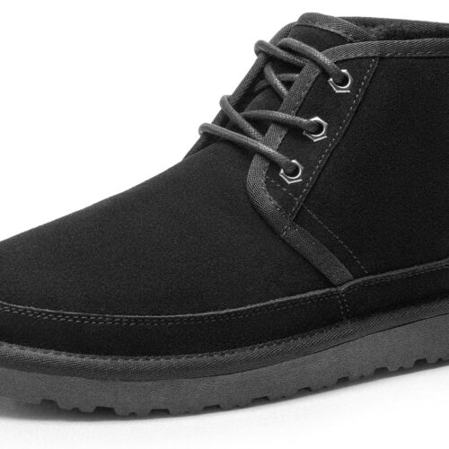Men's Winter Snow Boots  Cozy Suede Leather Cold Weather Warm Outdoor Casual Ankle Boots