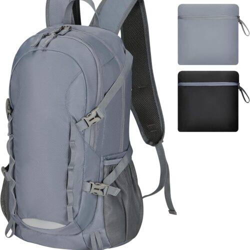 Travel Hiking Backpack 40L Ultra Lightweight Camping Packable for Men Women Water Resistant Portable Daypack（Grey）